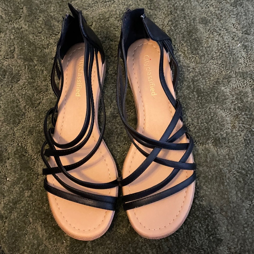 Black sandals, never worn